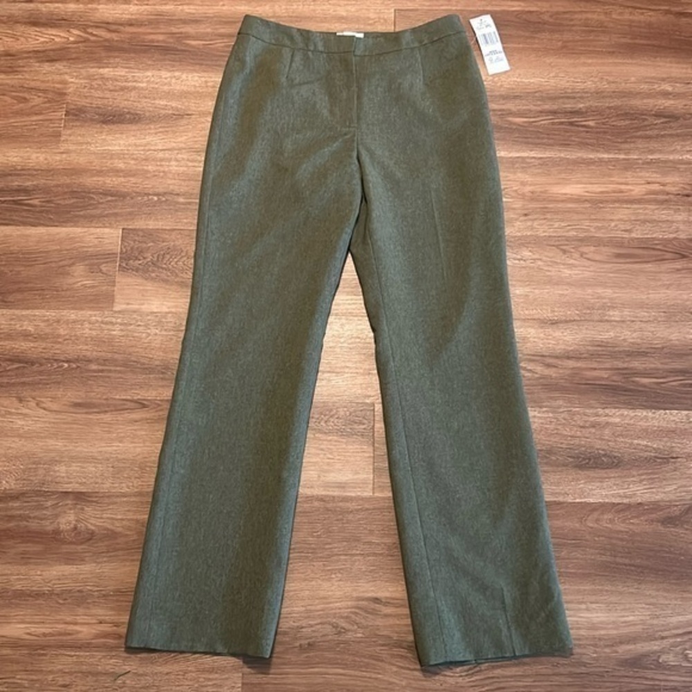 NEW Le Suit Pants Logan Heather Green Size 6 Fully Lined